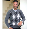 I LEVRIERI Men's Luxury Italian Cashmere Argyle Sweater