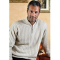 I LEVRIERI Italian Cashmere Ribbed 1/4-zip Sweater