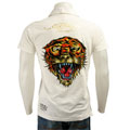 Ed Hardy Men's Premium Back Print Rhinestone Tiger Polo