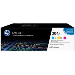 HP 304A LaserJet Toner Cartridge (Cyan, Magenta, and Yellow)