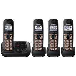 Panasonic KX-TG4734B 4 Handset Cordless Phone - 1.90 GHz - DECT