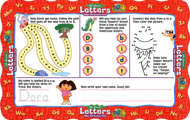 Dora the Explorer Letters Wipe-Off Mat