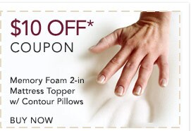 $10 Off this Memory Foam 2-in Mattress Topper w/ Contour Pillows* - Click Here