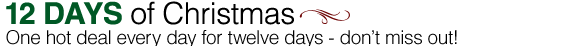 12 Days of Christmas - One hot deal every day for twelve days - LAST DAY!