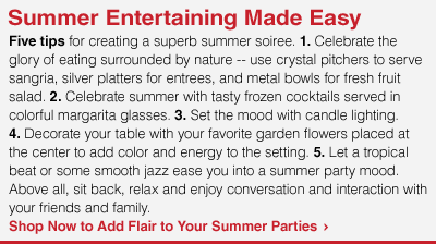 At Home with the O: Summer Party Entertainment - Shop Now