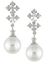Pearl and diamond earrings