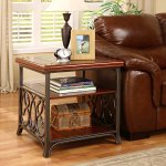 Metal and wood end table