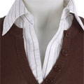 Bette Paige Button Detail Pinstripe Panel Sweater