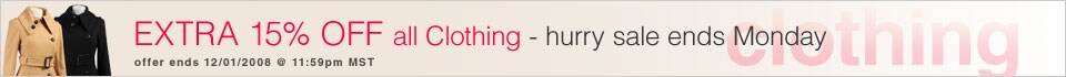 Take an Extra 15% Off All Clothing