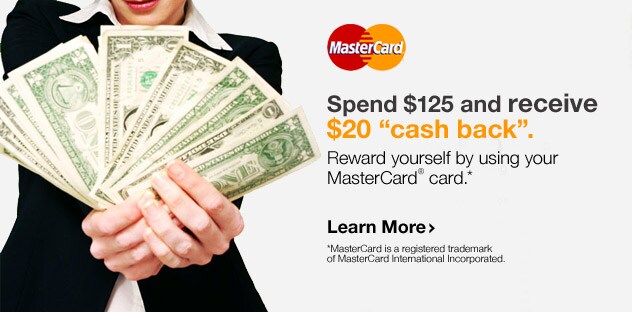 Spend $125, receive $20 Cash Back - Click Here