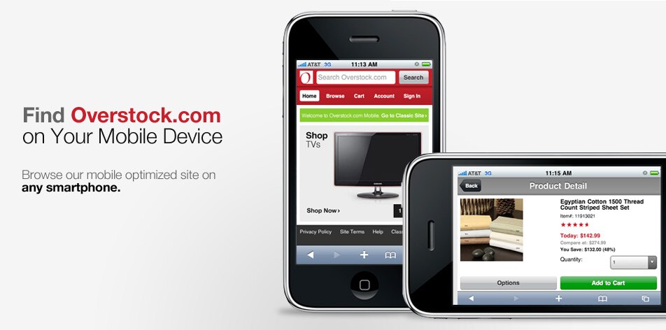 Browse Overstock.com from Smart Phones